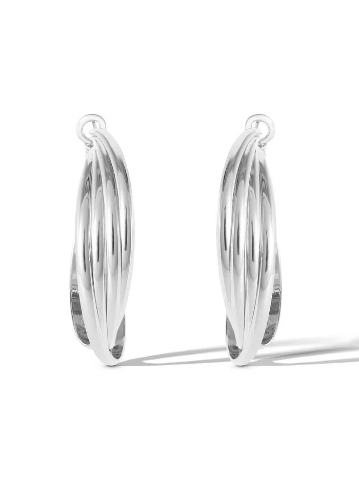 Women Jessica Simpson Earrings Twisted Layered Hoop Earrings In Silver