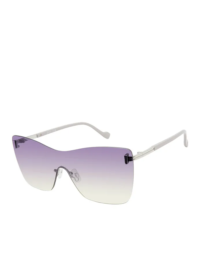 Women Jessica Simpson Sunglasses Glamorous Frameless Shield Sunglasses In Silver and Grey Women Jessica Simpson Sunglasses Glamorous Frameless Shield Sunglasses In Silver and Grey