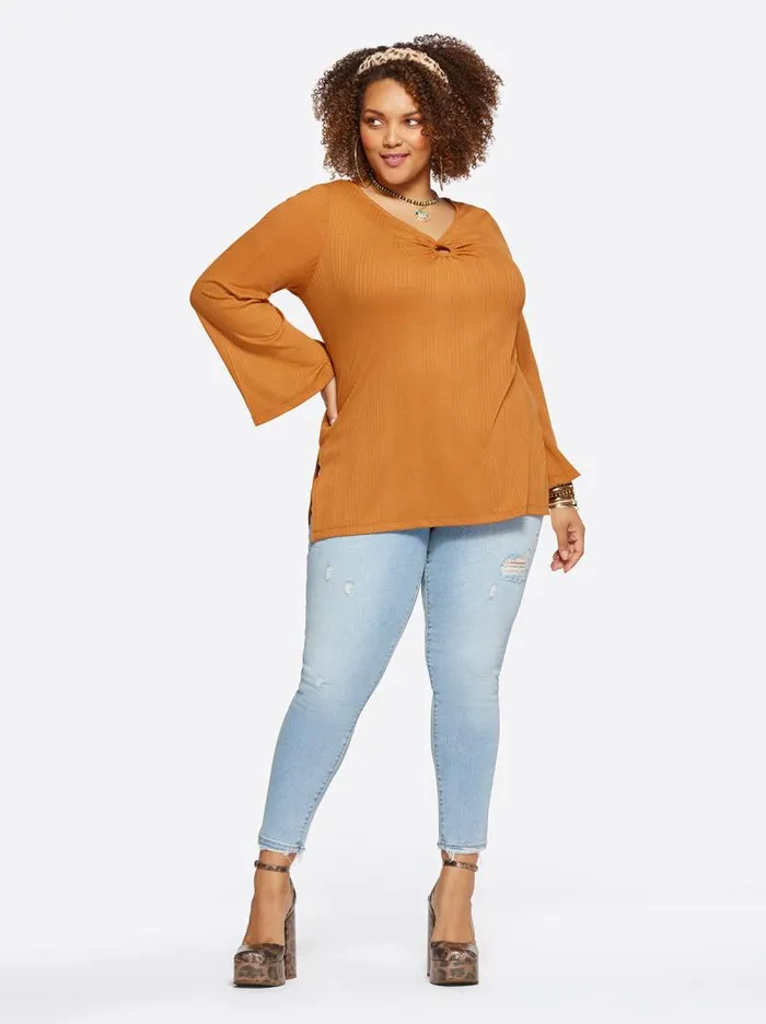 Women Jessica Simpson Tops and Tees Jasleen Top In Glazed Ginger