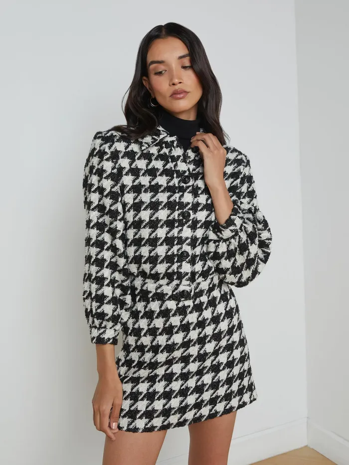 Women L039Agence Blazers and Jackets New Bridges Houndstooth Jacket Ecrublackgold Houndstooth Women L039Agence Blazers and Jackets New Bridges Houndstooth Jacket Ecrublackgold Houndstooth