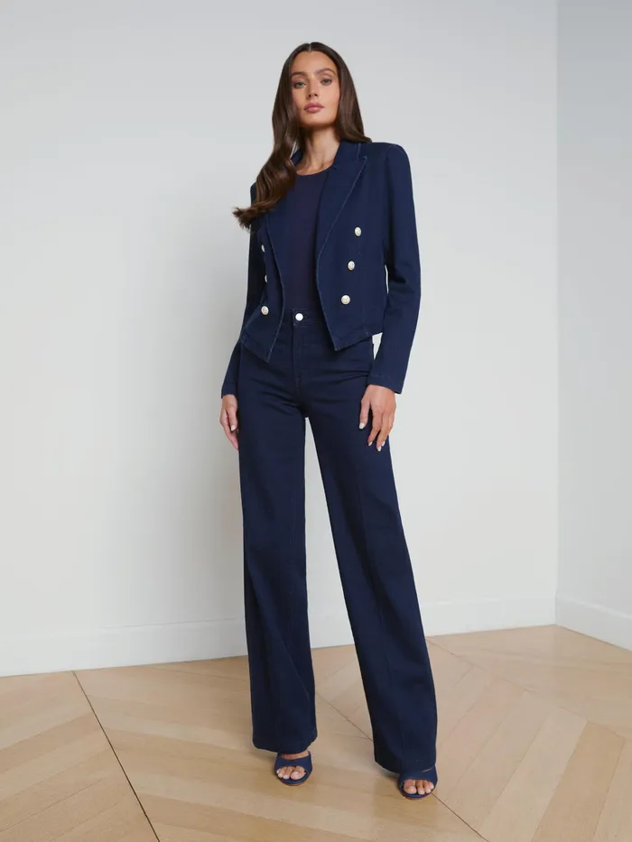Women L039Agence Blazers and Jackets New Wayne Denim Blazer Palomino