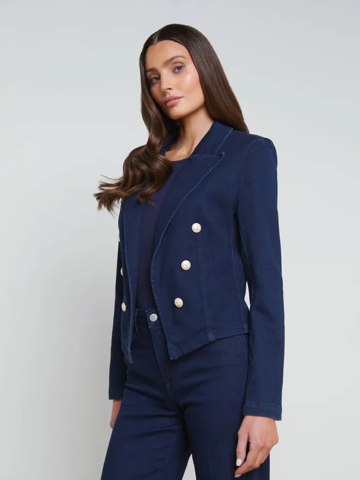 Women L039Agence Blazers and Jackets New Wayne Denim Blazer Palomino