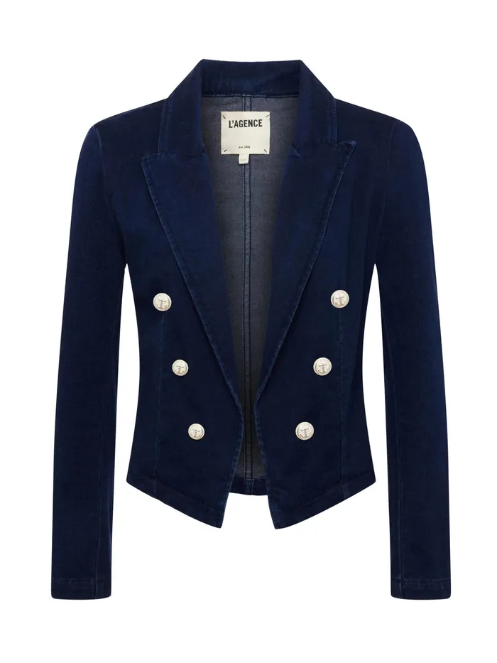 Women L039Agence Blazers and Jackets New Wayne Denim Blazer Palomino
