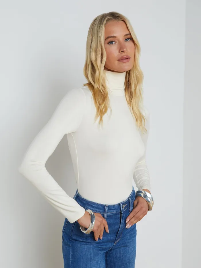 Women L039Agence Blouses and Tops Lani Turtleneck Vintage White Women L039Agence Blouses and Tops Lani Turtleneck Vintage White