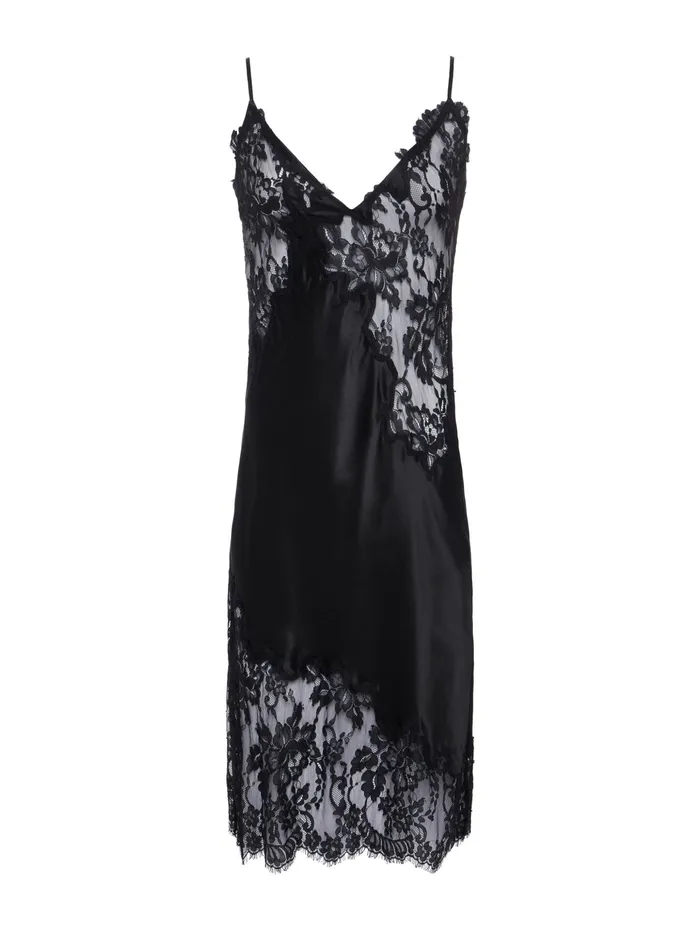 Women L039Agence Dresses and Jumpsuits Diya Silk Lace Dress Black