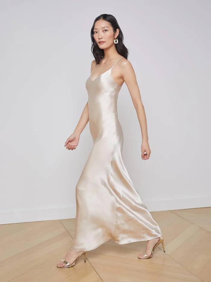 Women L039Agence Dresses and Jumpsuits Serita Silk Slip Dress Champagne