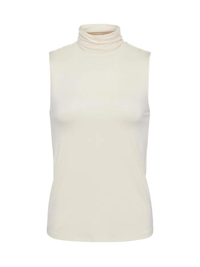 Women L039Agence Tees Ceci Sleeveless Turtleneck Vintage White Women L039Agence Tees Ceci Sleeveless Turtleneck Vintage White