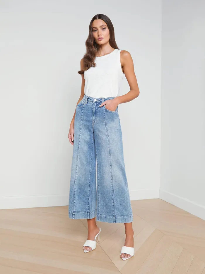 Women L039Agence Tees Mikaela Cotton Tank Soft White Women L039Agence Tees Mikaela Cotton Tank Soft White