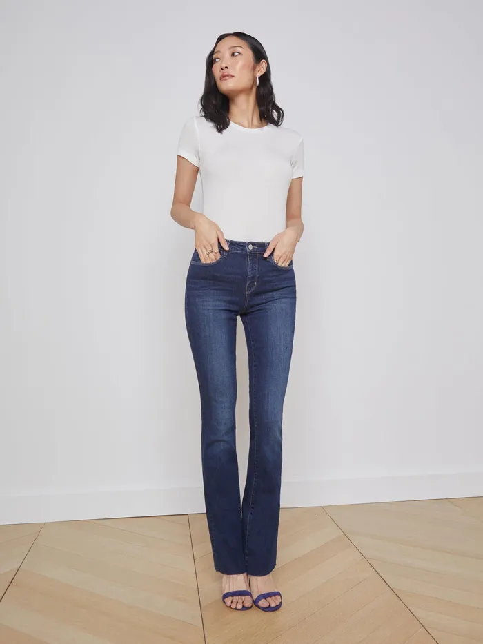 Women L039Agence Tees Ressi Fitted Tee White Micro Modal Women L039Agence Tees Ressi Fitted Tee White Micro Modal