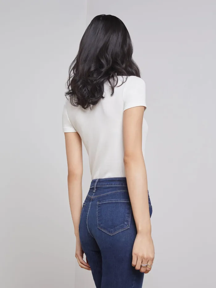 Women L039Agence Tees Ressi Fitted Tee White Micro Modal Women L039Agence Tees Ressi Fitted Tee White Micro Modal