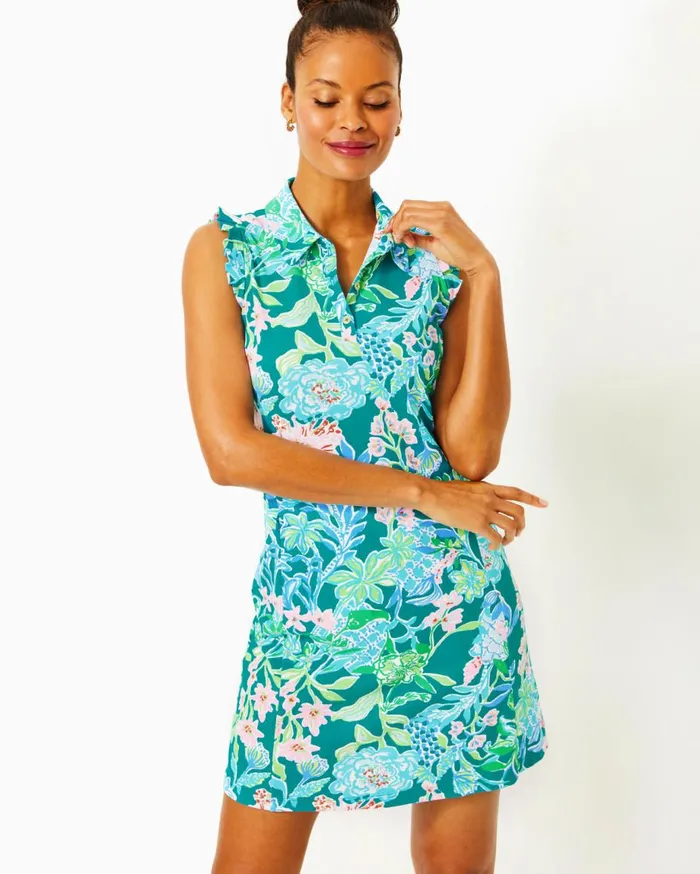 Women Lilly Pulitzer Activewear UPF 50 Luxletic Silvia Dress Multi Hot On The Vine Women Lilly Pulitzer Activewear UPF 50 Luxletic Silvia Dress Multi Hot On The Vine