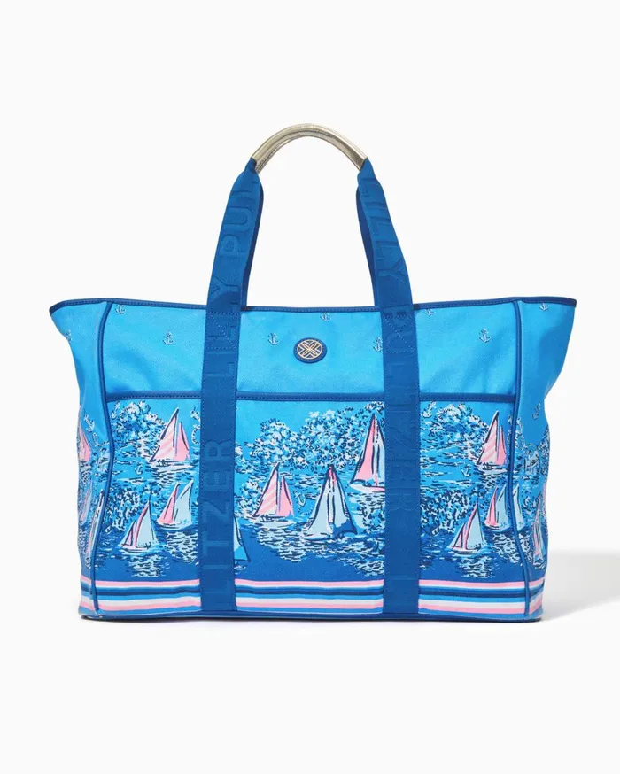 Women Lilly Pulitzer Bags Trystin Oversized Canvas Tote Lunar Blue A Lil Nauti Engineered Tote Women Lilly Pulitzer Bags Trystin Oversized Canvas Tote Lunar Blue A Lil Nauti Engineered Tote
