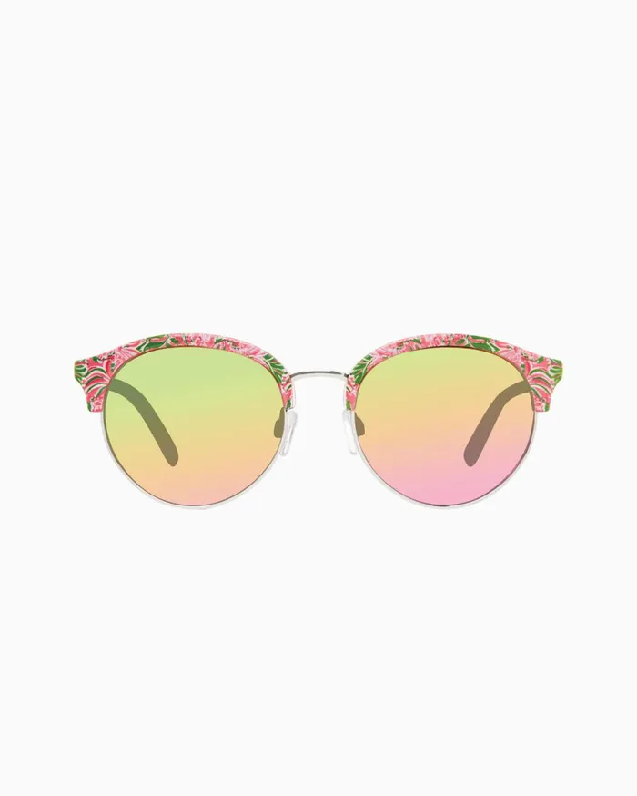 Women Lilly Pulitzer Sunglasses and Eyewear Shoreline Sunglasses Soleil Pink Llamaste