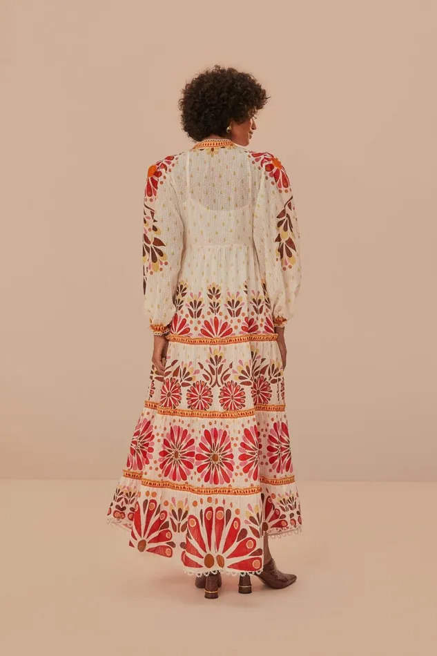 Women Maxi Dresses Farm Rio OffWhite Ainika Flowers Maxi Dress