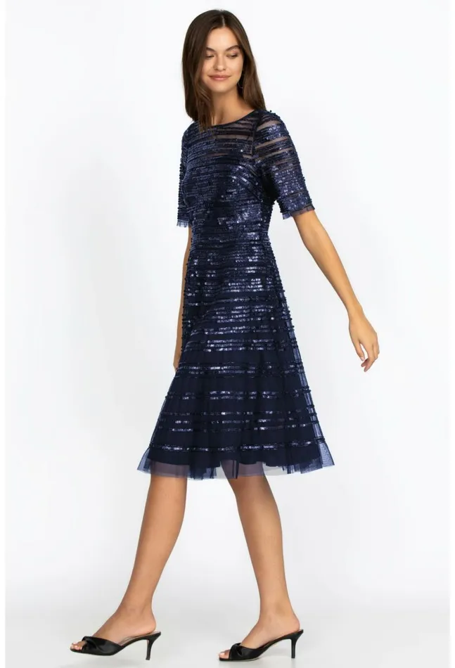 Women Navy Beaded Mesh Dress Navy Johnny Was Dresses