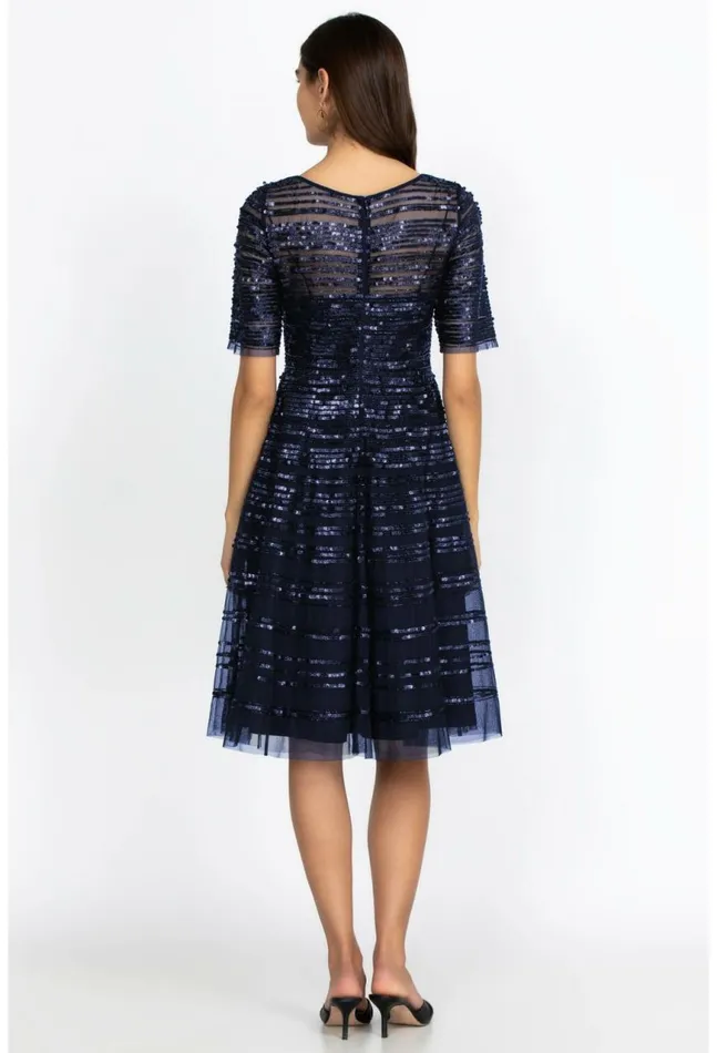 Women Navy Beaded Mesh Dress Navy Johnny Was Dresses