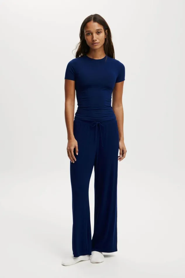 Women Pajamas Cotton On Soft Lounge Fitted TShirt Voyage Blue Women Pajamas Cotton On Soft Lounge Fitted TShirt Voyage Blue