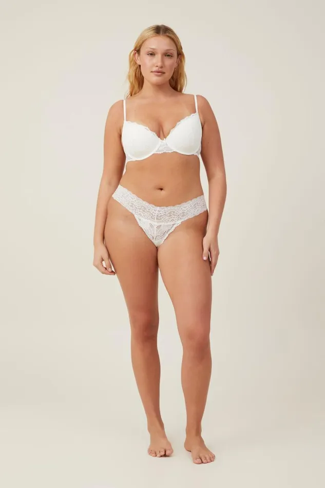 Women Panties Cotton On Everyday Lace G String Brief Cream