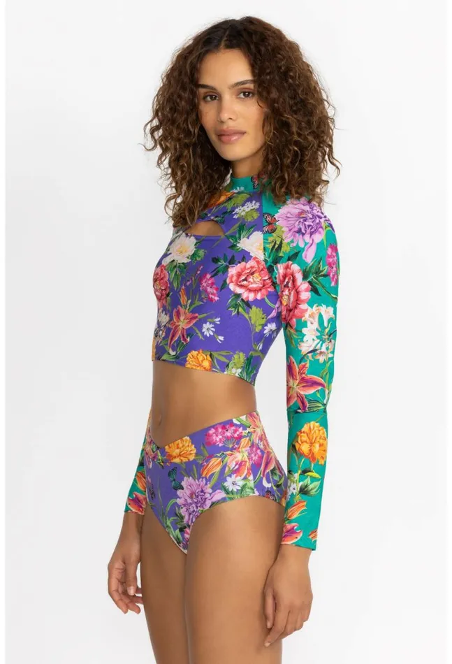 Women Peacock Goza CutOut Crop Surf Shirt Peacock Goza Johnny Was Swim and Resort Women Peacock Goza CutOut Crop Surf Shirt Peacock Goza Johnny Was Swim and Resort