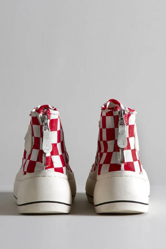 Women R13 Kurt High Top Sneaker 8211 Red Checker Sneakers
