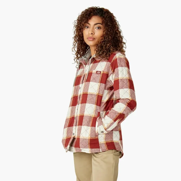 Womens Flannel Hooded Shirt Jacket Fired Brick Campside Plaid Fired Brick Campside Plaid a2e Women Dickies Coats and Jackets Womens Flannel Hooded Shirt Jacket Fired Brick Campside Plaid Fired Brick Campside Plaid a2e Women Dickies Coats and Jackets
