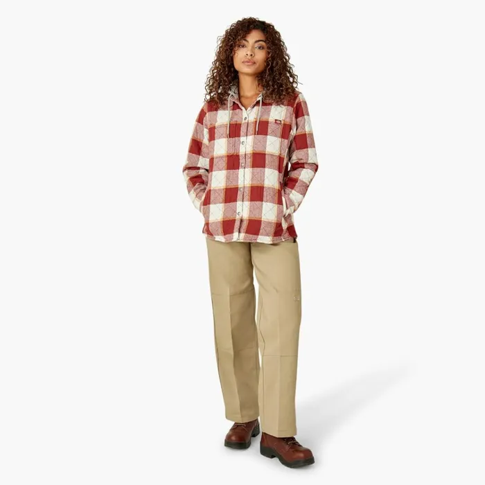 Womens Flannel Hooded Shirt Jacket Fired Brick Campside Plaid Fired Brick Campside Plaid a2e Women Dickies Coats and Jackets Womens Flannel Hooded Shirt Jacket Fired Brick Campside Plaid Fired Brick Campside Plaid a2e Women Dickies Coats and Jackets