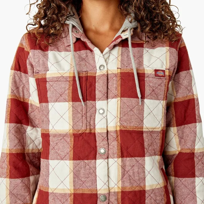 Womens Flannel Hooded Shirt Jacket Fired Brick Campside Plaid Fired Brick Campside Plaid a2e Women Dickies Coats and Jackets Womens Flannel Hooded Shirt Jacket Fired Brick Campside Plaid Fired Brick Campside Plaid a2e Women Dickies Coats and Jackets