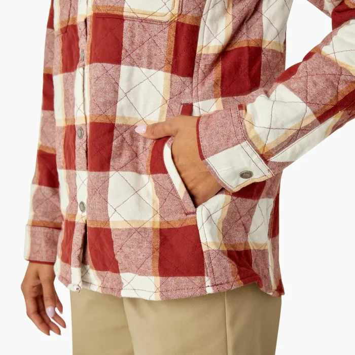 Womens Flannel Hooded Shirt Jacket Fired Brick Campside Plaid Fired Brick Campside Plaid a2e Women Dickies Coats and Jackets Womens Flannel Hooded Shirt Jacket Fired Brick Campside Plaid Fired Brick Campside Plaid a2e Women Dickies Coats and Jackets