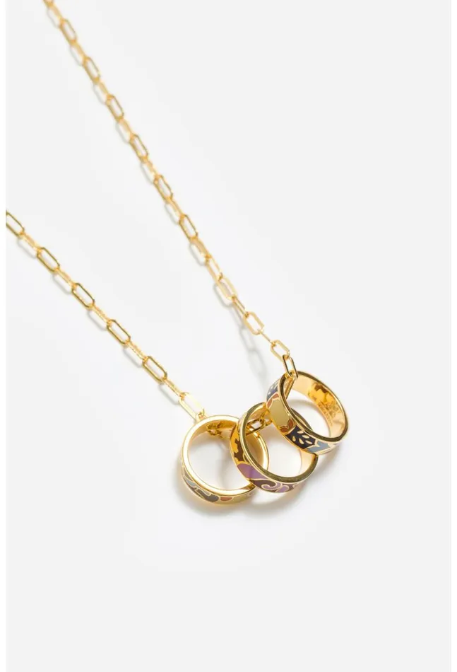 Women Sandalwood 3 Ring Necklace Sandalwood Johnny Was Jewelry