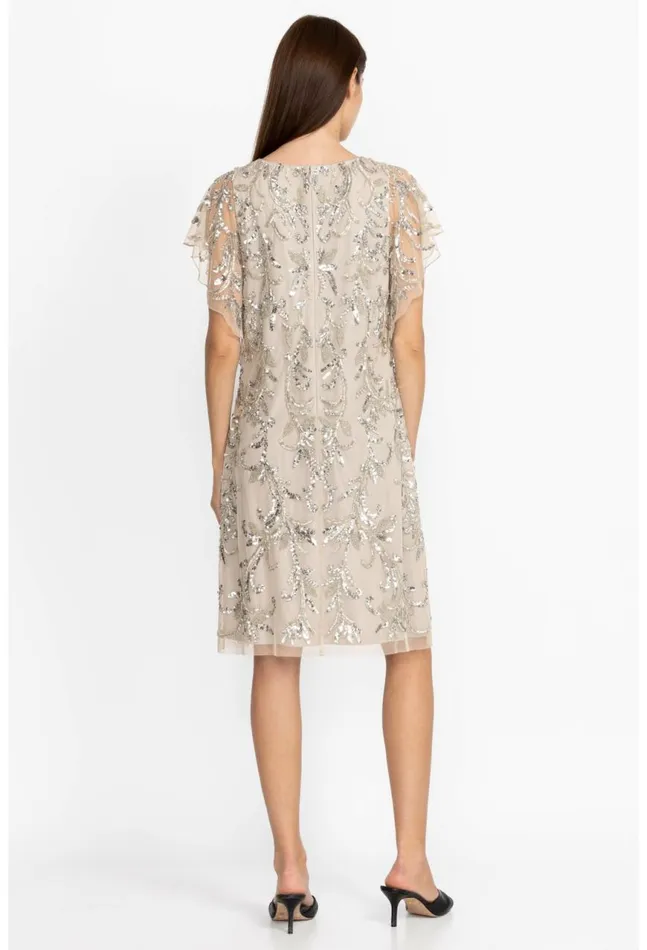 Women Silver Sequin Cocktail Dress Silver Johnny Was Dresses