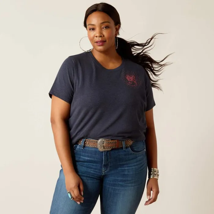 Women TShirts and Tops Ariat Ariat Genuine TShirt Admiralty Blue Heather Women TShirts and Tops Ariat Ariat Genuine TShirt Admiralty Blue Heather