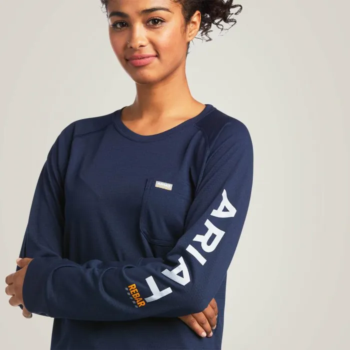 Women TShirts and Tops Ariat Rebar Heat Fighter TShirt Navy Eclipse Women TShirts and Tops Ariat Rebar Heat Fighter TShirt Navy Eclipse