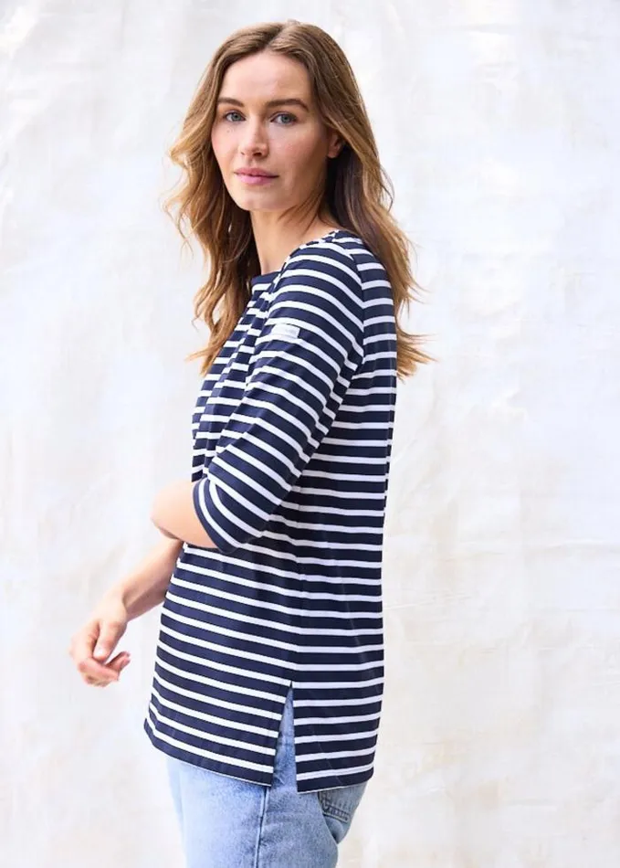 Women The AntiUV Stripes Collection Saint James PHARE Navy White