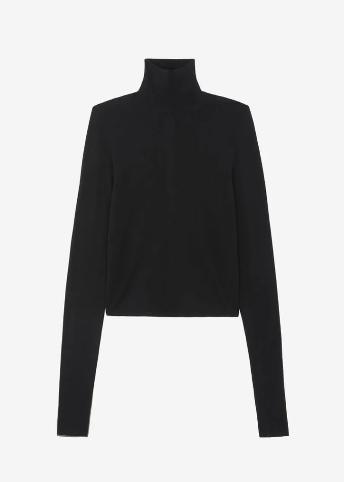 Women The Frankie Shop Logan Wool Extra Long Sleeve Turtleneck 8211 Black Black
