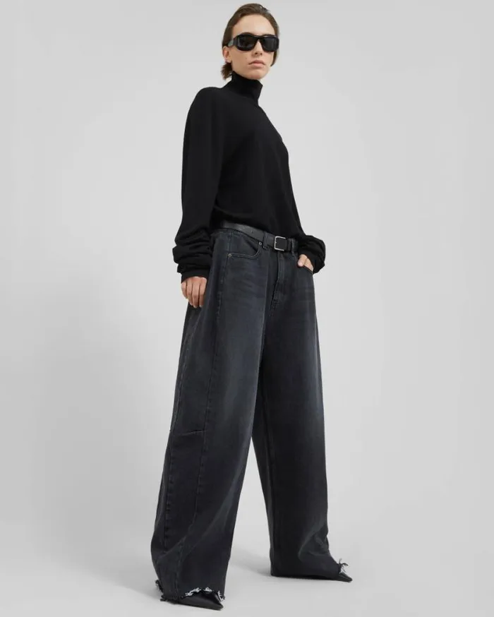 Women The Frankie Shop Logan Wool Extra Long Sleeve Turtleneck 8211 Black Black