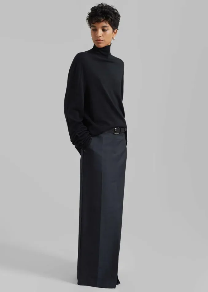 Women The Frankie Shop Logan Wool Extra Long Sleeve Turtleneck 8211 Black Black