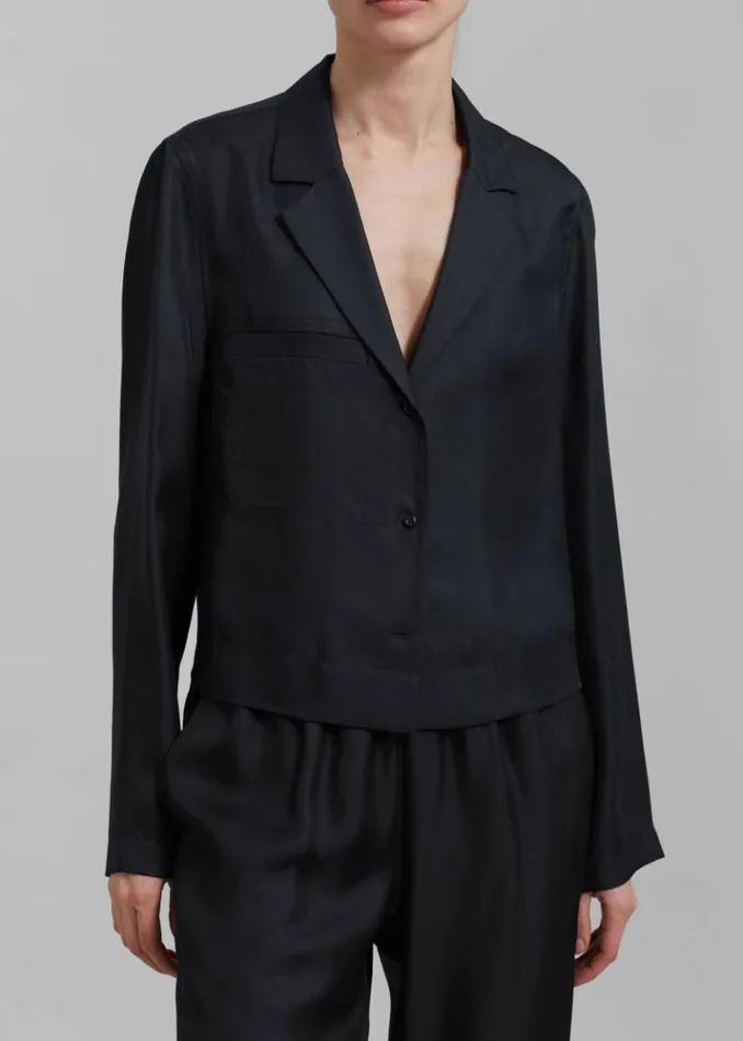 Women The Frankie Shop Loulou Studio Aloma Shirt 8211 Black Black