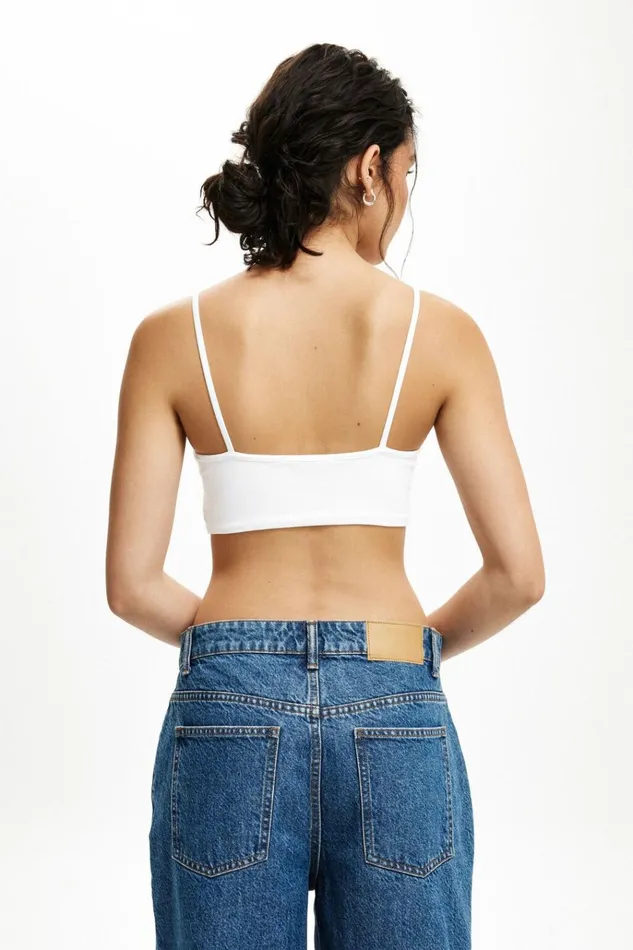 Women Tops Cotton On All Day Micro Crop Cami White Women Tops Cotton On All Day Micro Crop Cami White