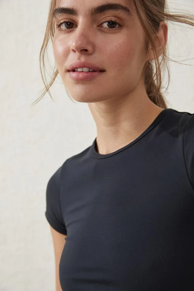 Women Tops Cotton On Ultra Soft Fitted Tshirt Black Women Tops Cotton On Ultra Soft Fitted Tshirt Black