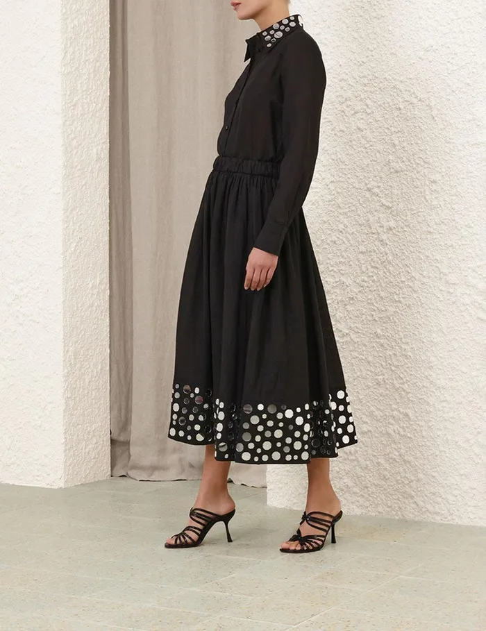 Women Tops Zimmermann Eden Mirror Shirt Blacksilver