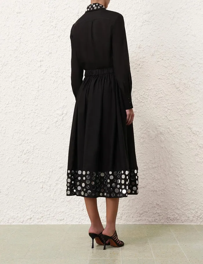 Women Tops Zimmermann Eden Mirror Shirt Blacksilver