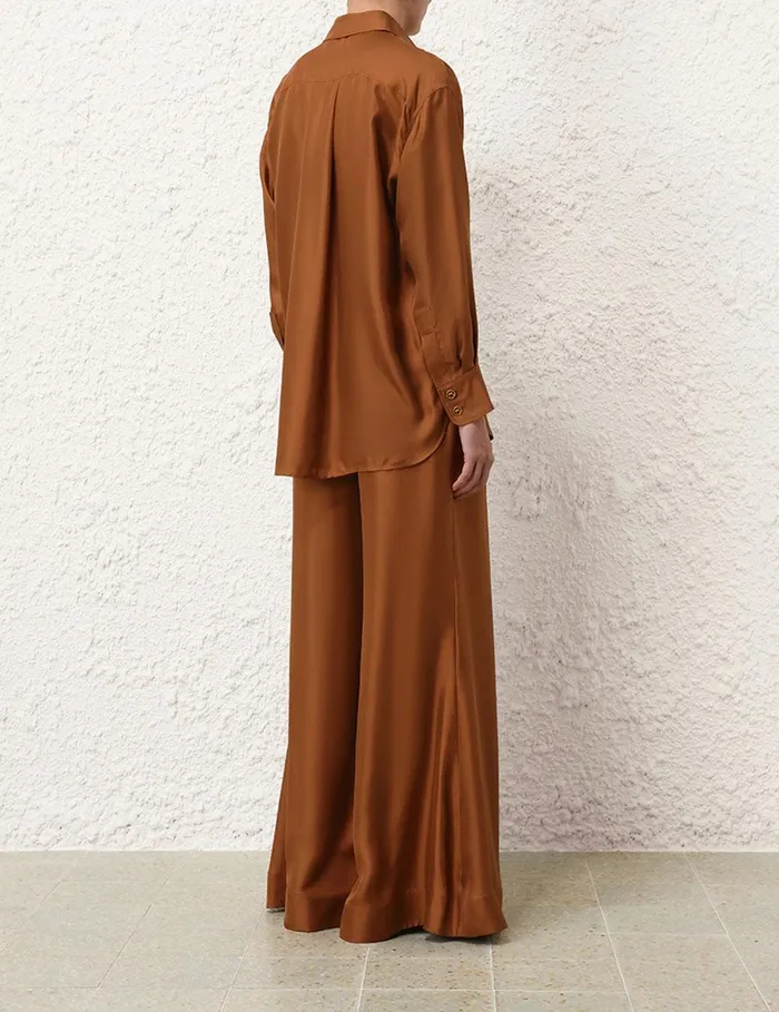 Women Tops Zimmermann Illustration Relaxed Shirt Cognac