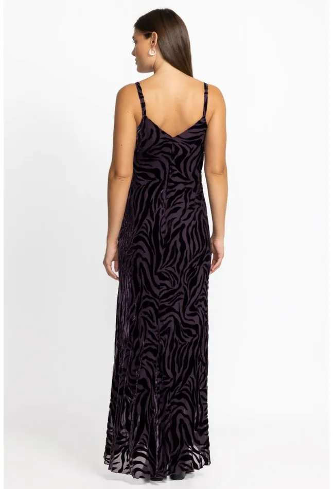 Women Twilight Silk Maxi Dress Eggplant Johnny Was Dresses