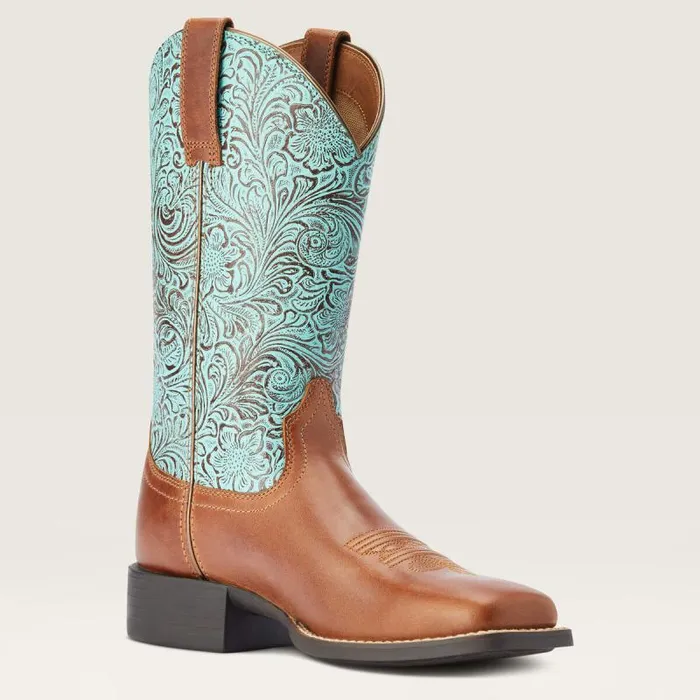 Women Western Boots Ariat Round Up Wide Square Toe Western Boot Beduino Brown Women Western Boots Ariat Round Up Wide Square Toe Western Boot Beduino Brown
