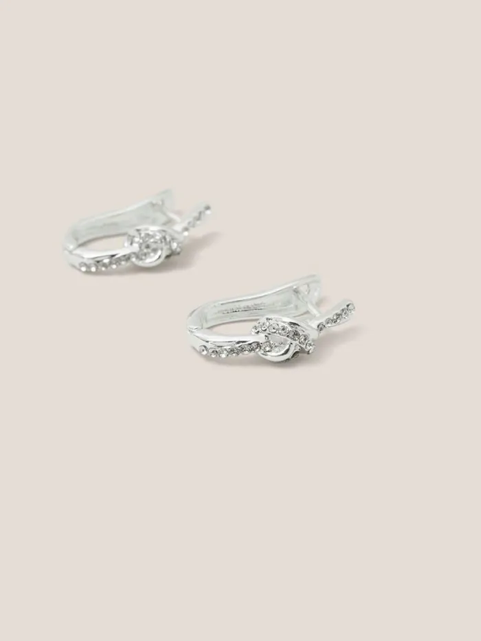 Women White Stuff Jewellery Silver Plated Knot Earrings Silver Tone Metallic Women White Stuff Jewellery Silver Plated Knot Earrings Silver Tone Metallic