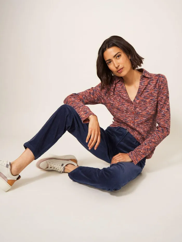Women White Stuff Petite Clothing Brooke Mid Rise Cord Trouser Dark Navy