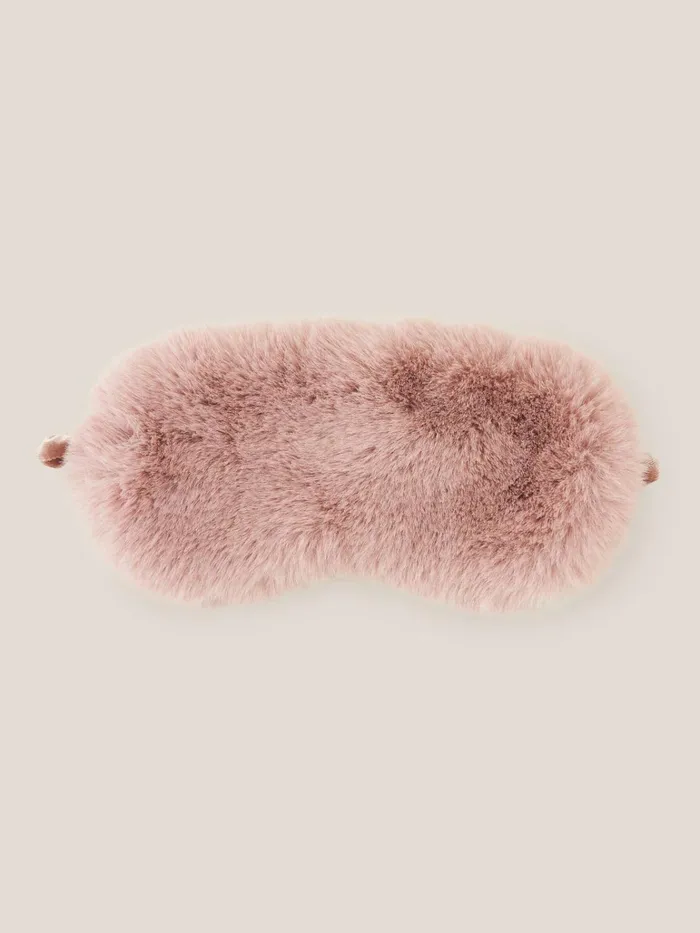 Women White Stuff Pyjamas And Nightwear Faux Fur Velvet Eye Mask Dusty Pink