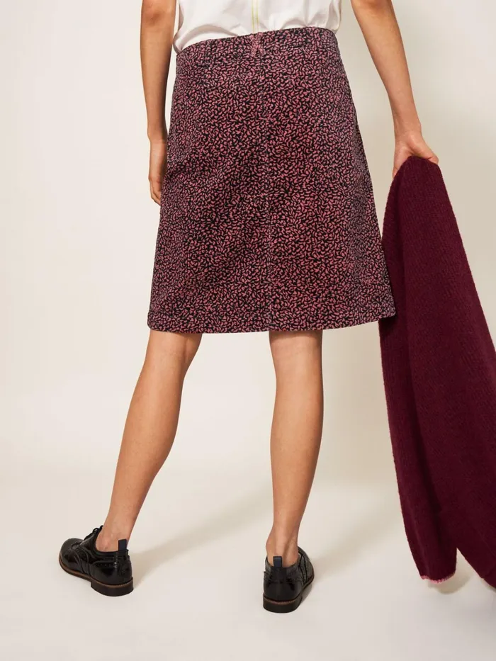 Women White Stuff Skirts Melody Organic Cord Skirt Pink Multi Women White Stuff Skirts Melody Organic Cord Skirt Pink Multi