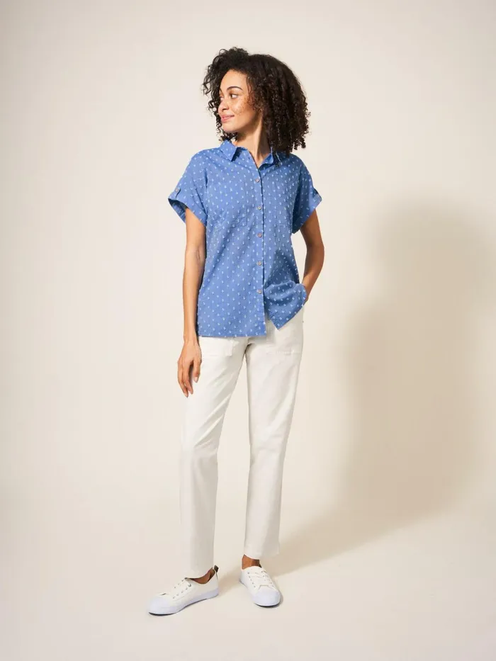 Women White Stuff Tops And Tshirts Ella Organic Cotton Shirt Blue Multi Women White Stuff Tops And Tshirts Ella Organic Cotton Shirt Blue Multi