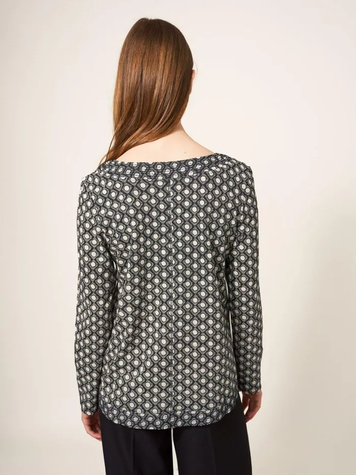Women White Stuff Tops And Tshirts LONG SLEEVE WEAVER TEE Black Multi Women White Stuff Tops And Tshirts LONG SLEEVE WEAVER TEE Black Multi